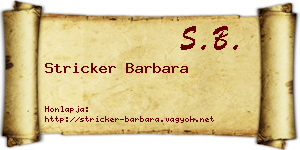 Stricker Barbara névjegykártya